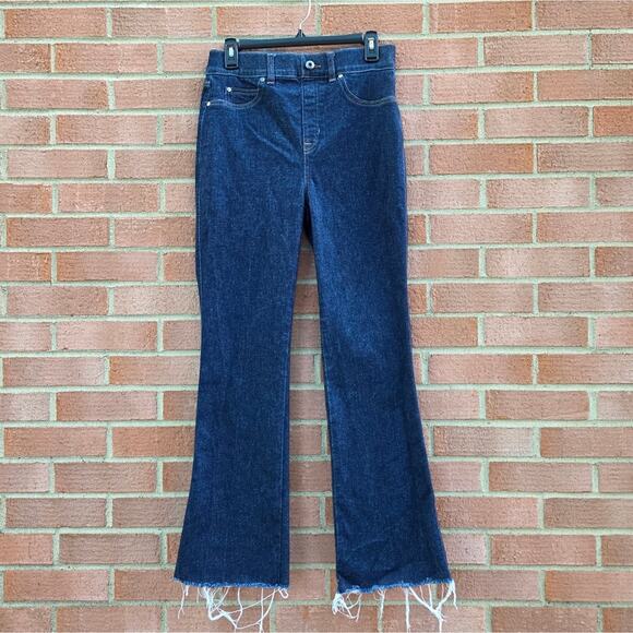 SPANX Denim - SPANXshape™ EveryWear Flare Jeans Raw Indigo Raw Hem Altered